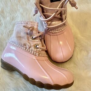 Sperry Shiny Pink Kids Boots